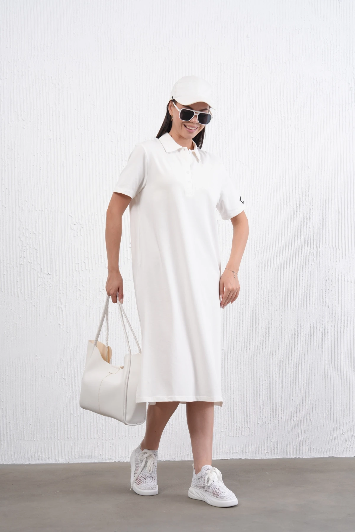 Yırtmaçlı Penye Elbise