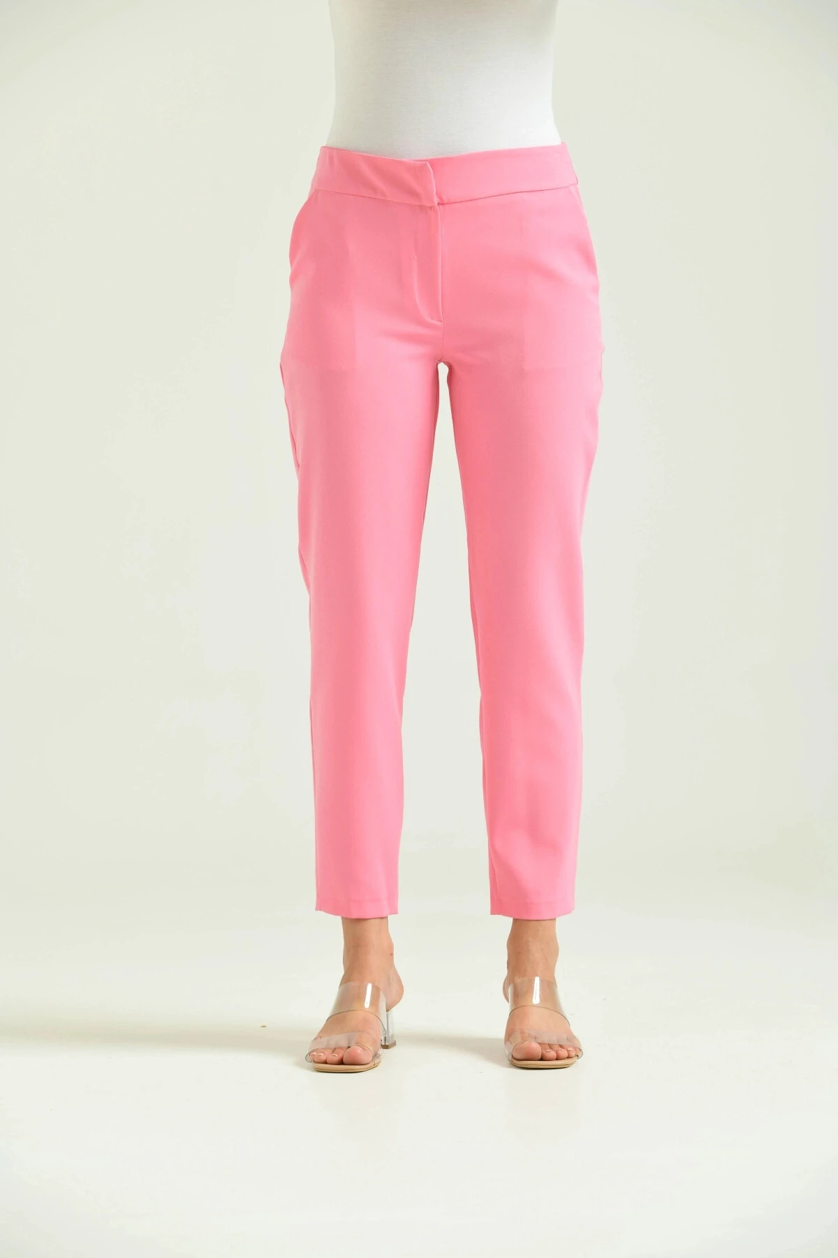 Kadın Pembe Basic Kumaş Pantolon