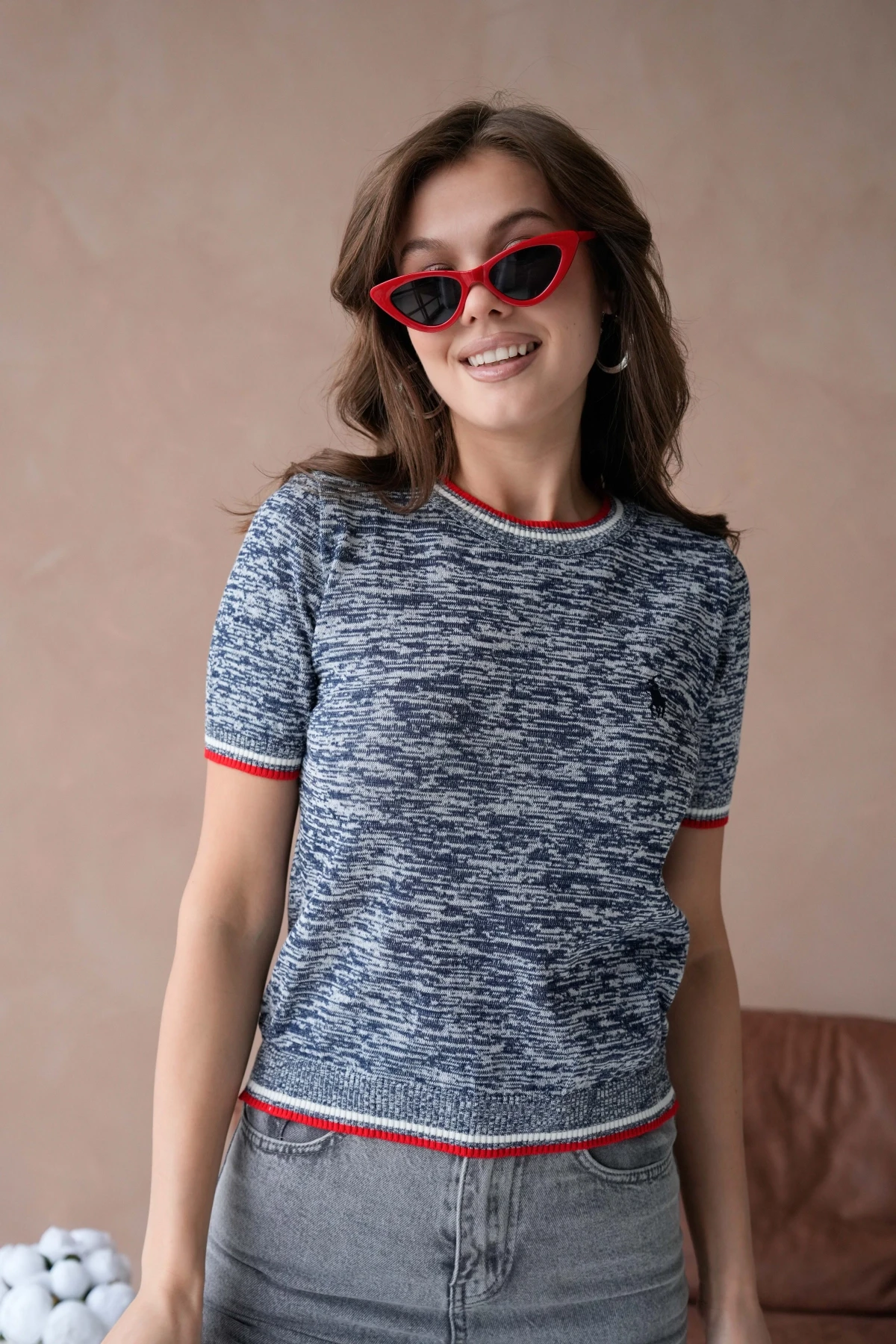 Kadın Bisiklet Yaka Kısa Kol Yumuşak Dokulu Triko Kazak 12033