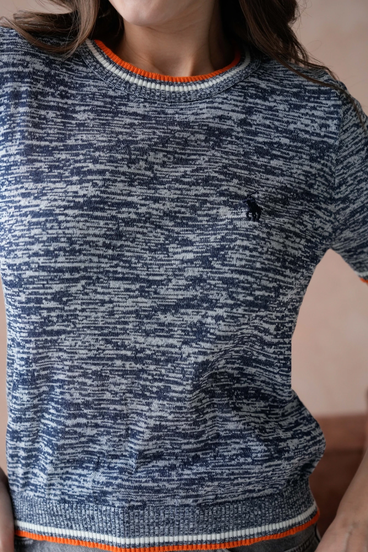 Kadın Bisiklet Yaka Kısa Kol Yumuşak Dokulu Triko Kazak 12033