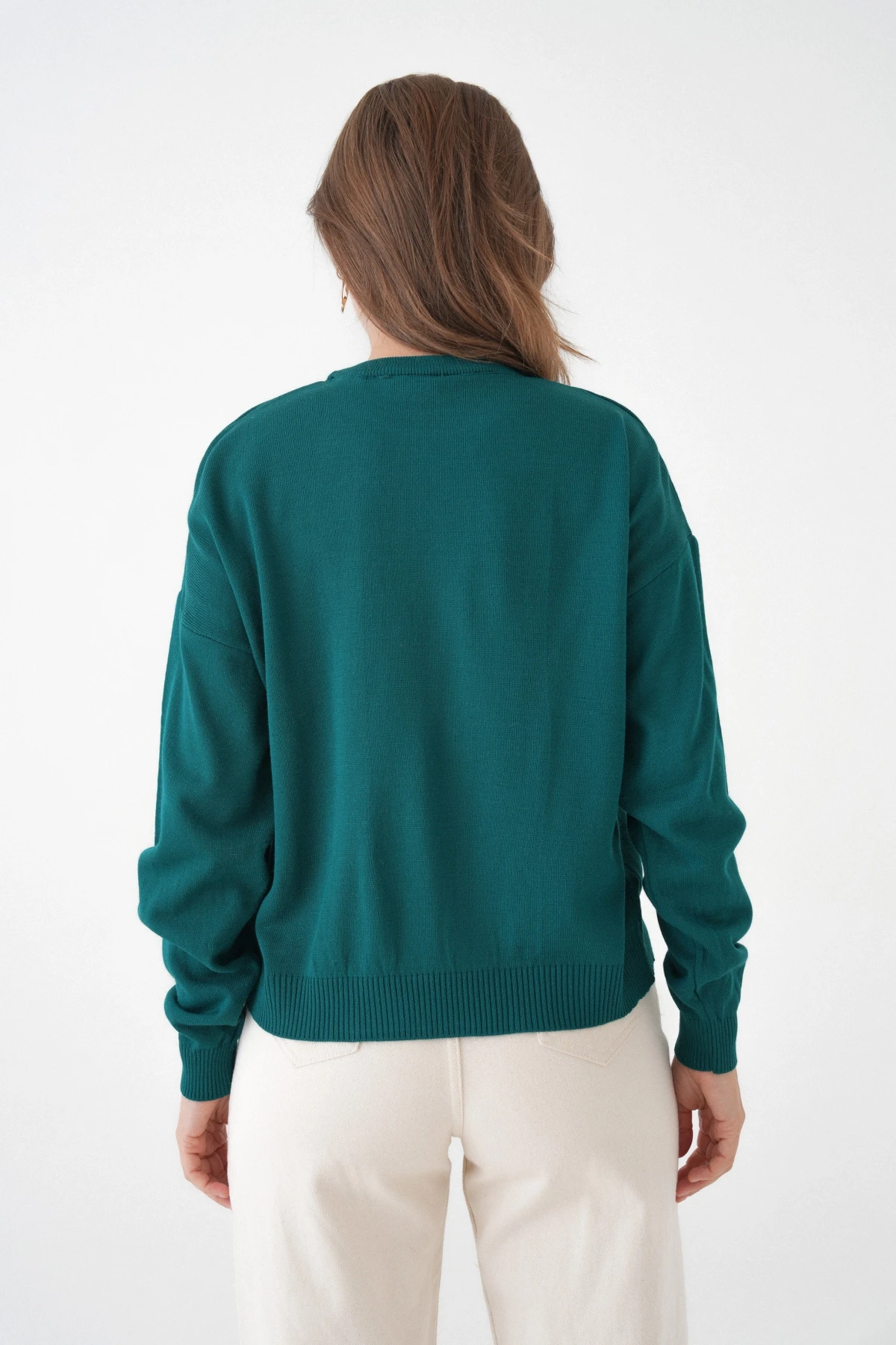 Kadın Bisiklet Yaka Oversize Triko Kazak