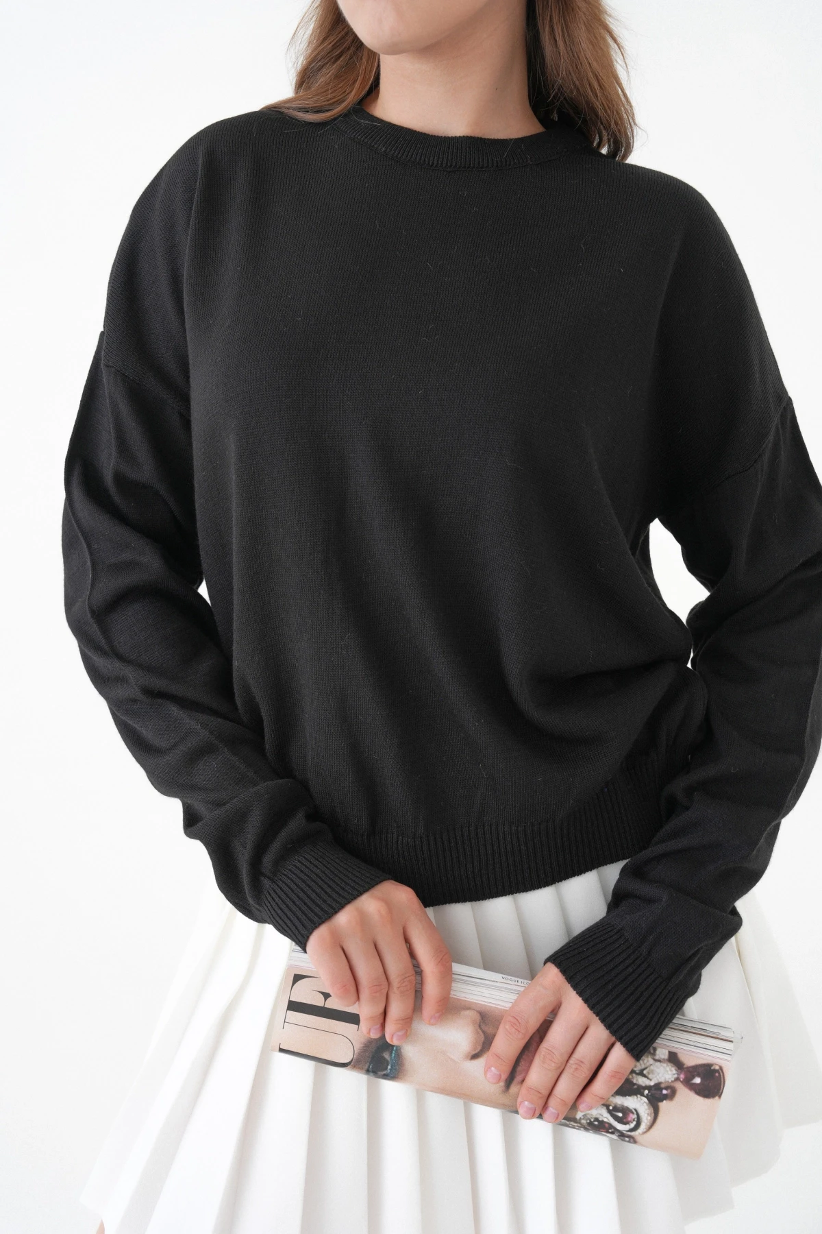 Kadın Bisiklet Yaka Oversize Triko Kazak