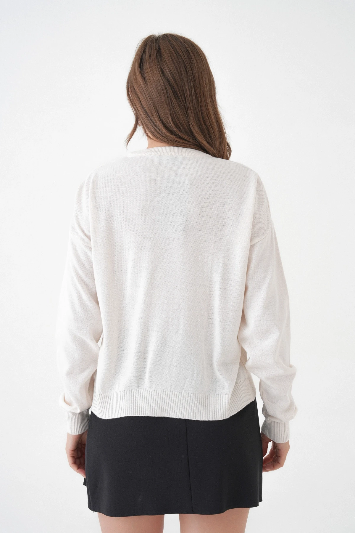 Kadın Bisiklet Yaka Oversize Triko Kazak