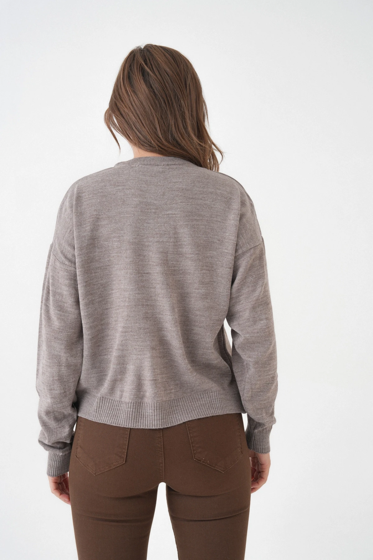 Kadın Bisiklet Yaka Oversize Triko Kazak