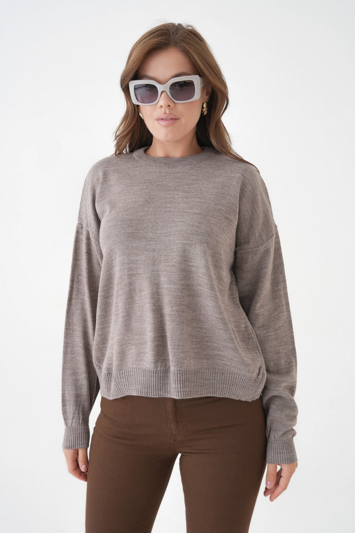 Kadın Bisiklet Yaka Oversize Triko Kazak