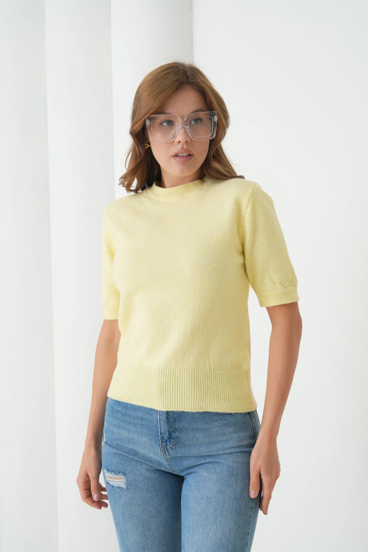 Kadın Bisiklet Yaka Yün Karışımlı Triko Kazak 8563Sw.Mng