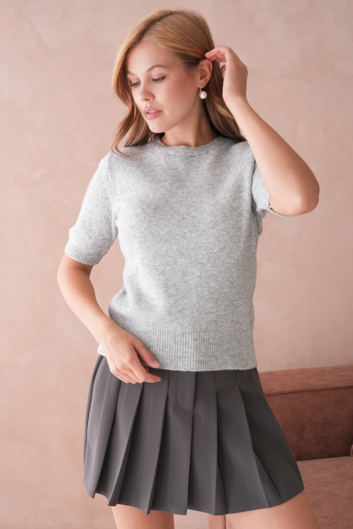 Kadın Bisiklet Yaka Yün Karışımlı Triko Kazak 8563Sw.Mng