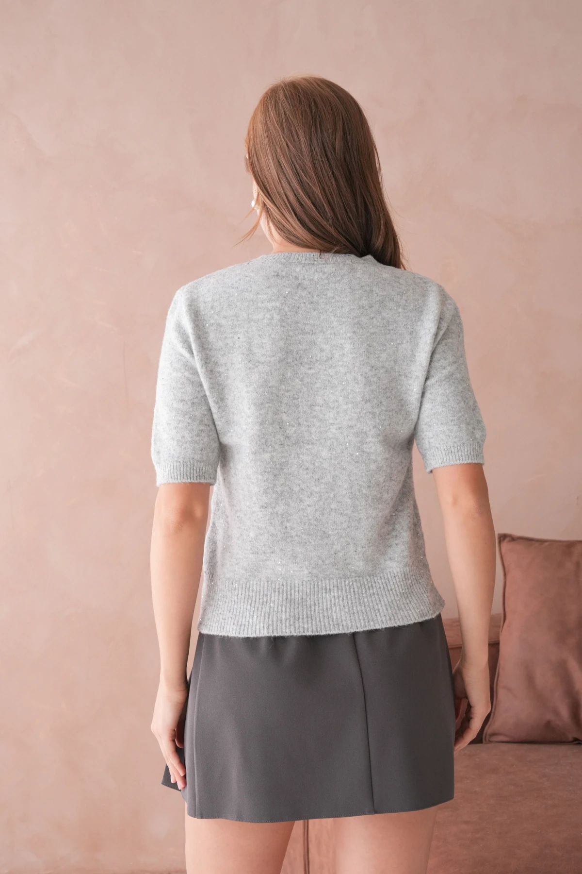 Kadın Bisiklet Yaka Yün Karışımlı Triko Kazak 8563Sw.Mng