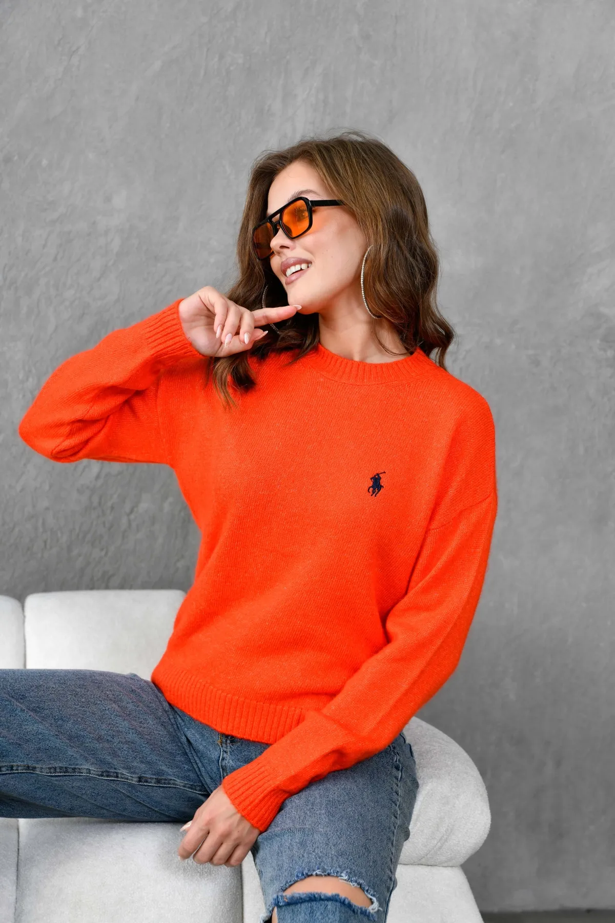 Kadı Bisiklet Yaka Yumuşak Dokulu Triko Kazak