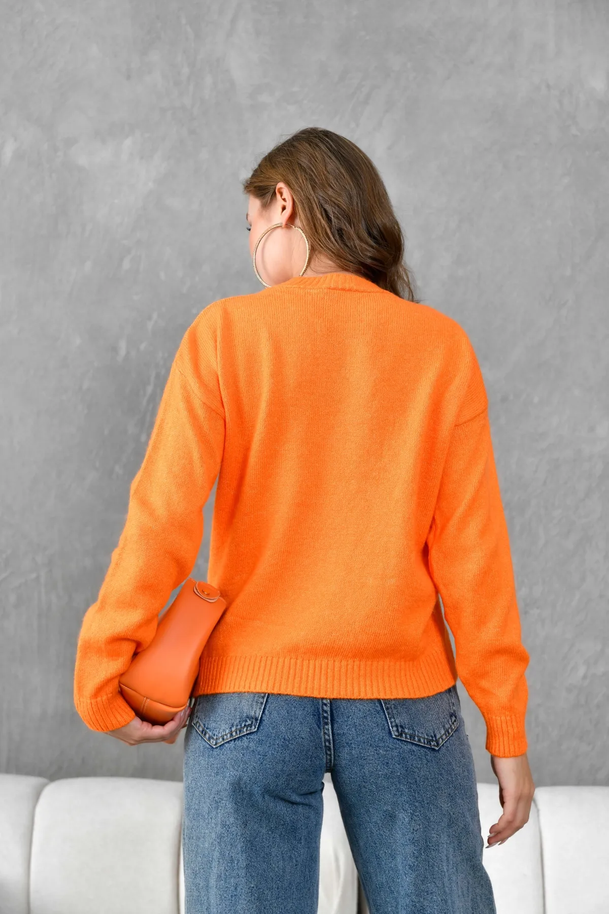 Kadı Bisiklet Yaka Yumuşak Dokulu Triko Kazak