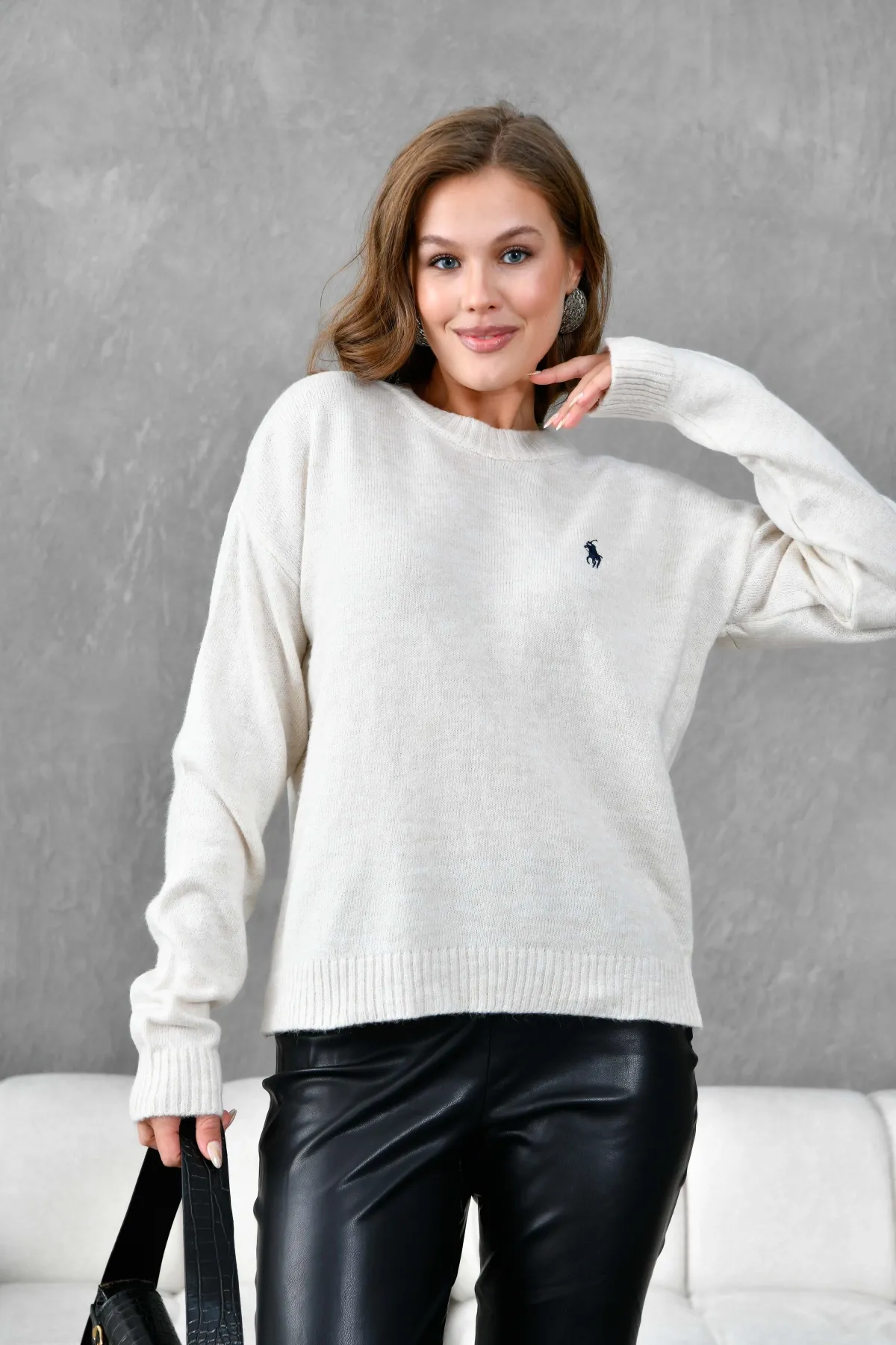 Kadı Bisiklet Yaka Yumuşak Dokulu Triko Kazak