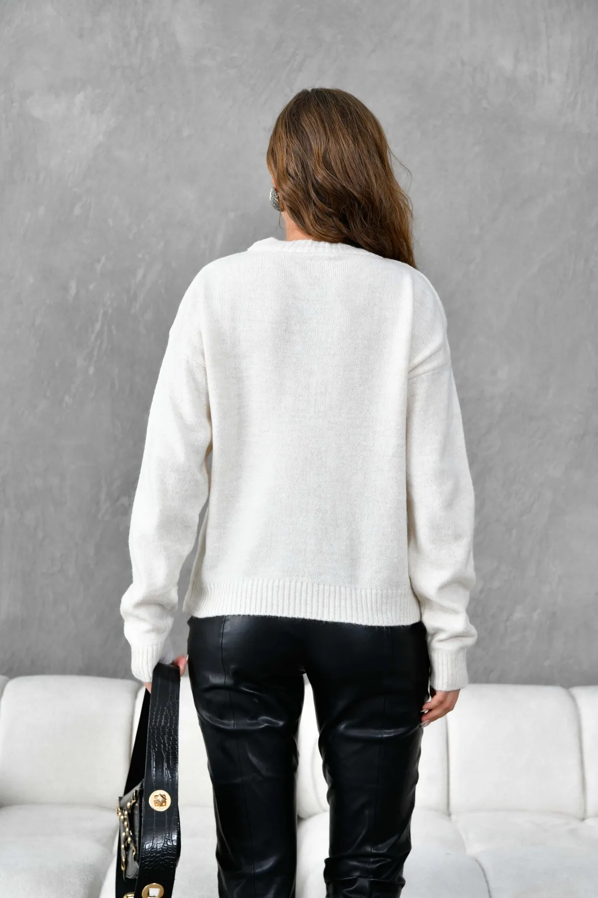 Kadı Bisiklet Yaka Yumuşak Dokulu Triko Kazak