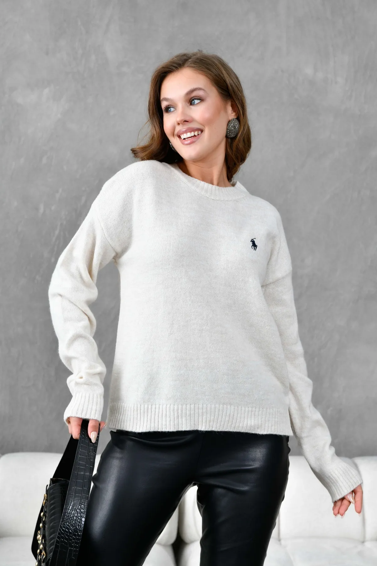 Kadı Bisiklet Yaka Yumuşak Dokulu Triko Kazak