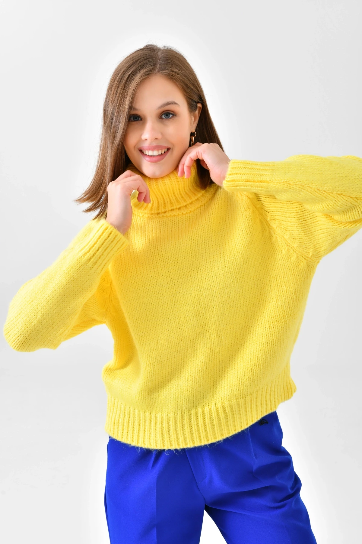 Kadın Balıkçı Yaka Kaşkorse Triko Kazak 223006