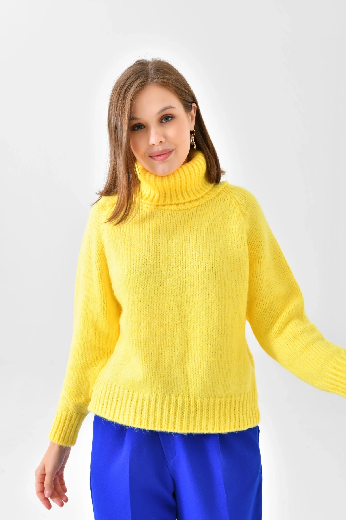 Kadın Balıkçı Yaka Kaşkorse Triko Kazak 223006