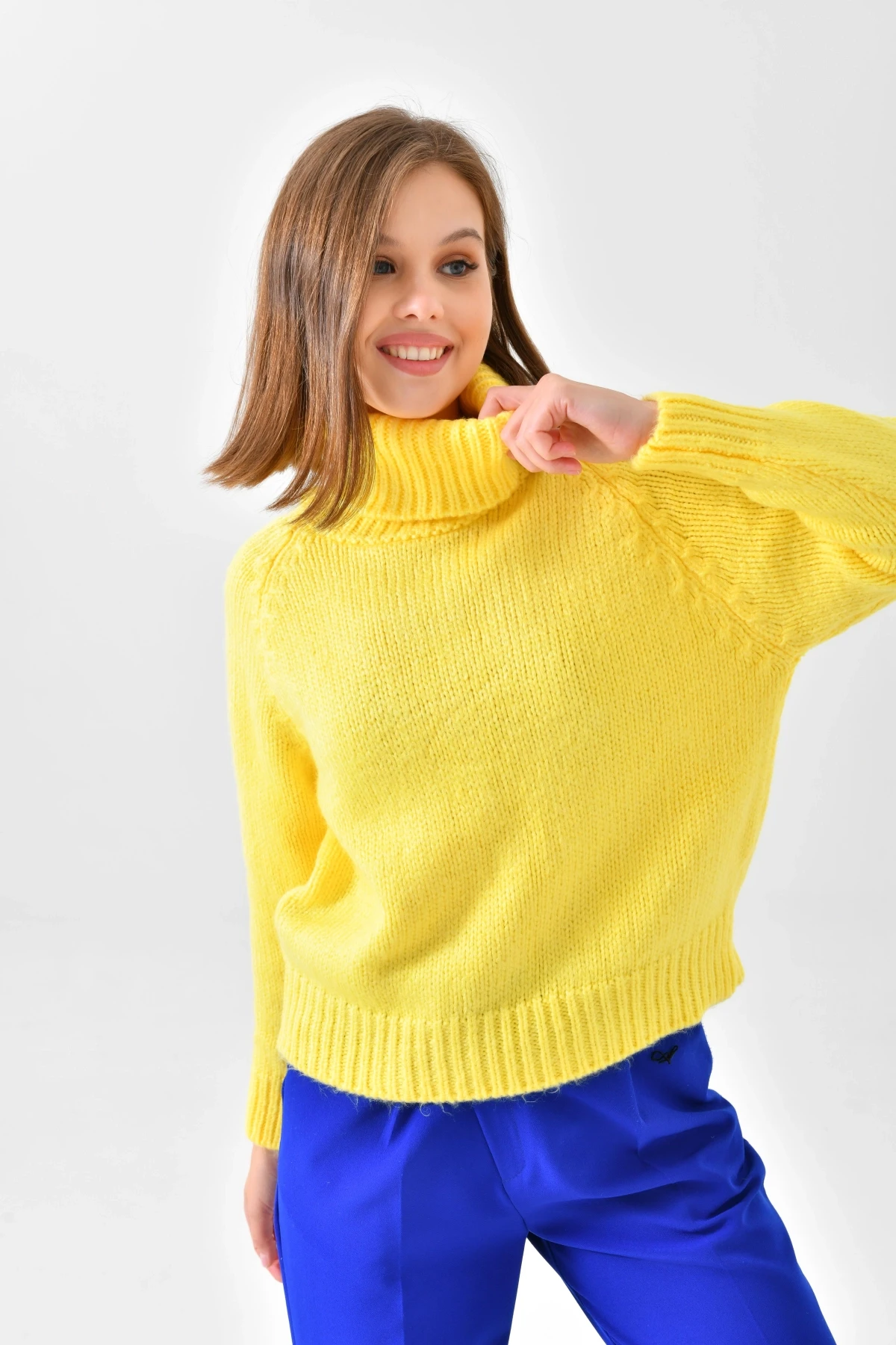 Kadın Balıkçı Yaka Kaşkorse Triko Kazak 223006