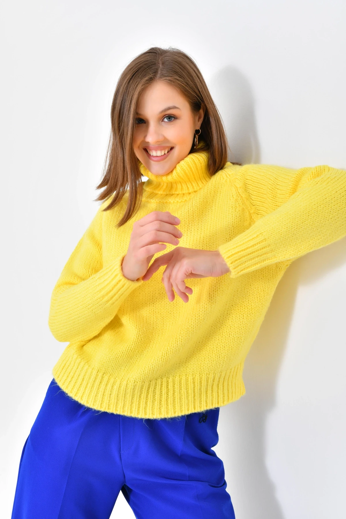 Kadın Balıkçı Yaka Kaşkorse Triko Kazak 223006