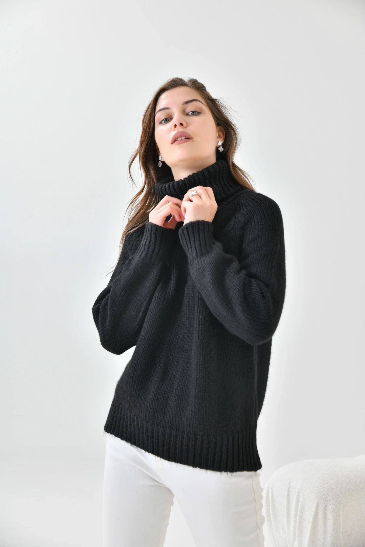 Kadın Balıkçı Yaka Kaşkorse Triko Kazak 223006