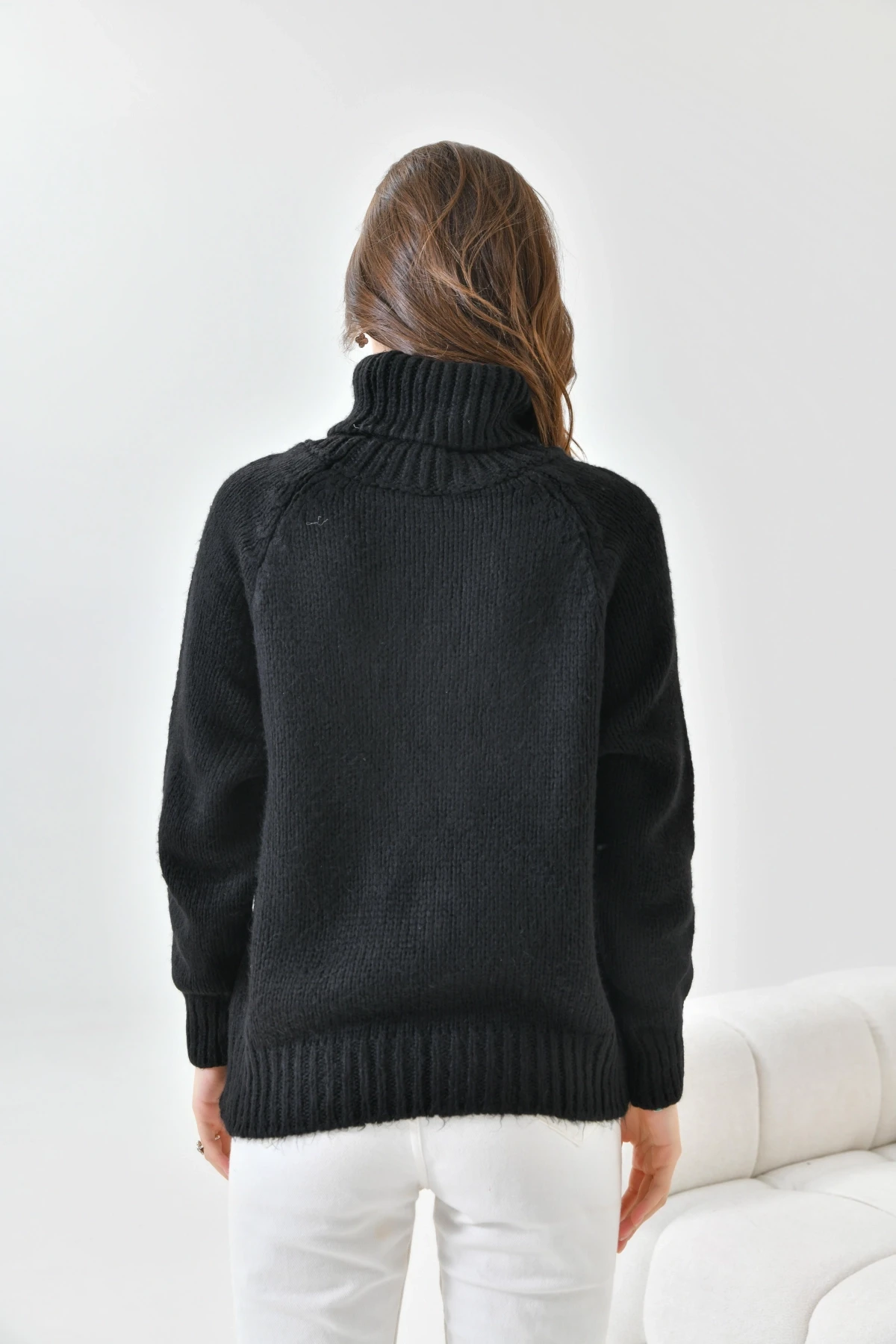 Kadın Balıkçı Yaka Kaşkorse Triko Kazak 223006