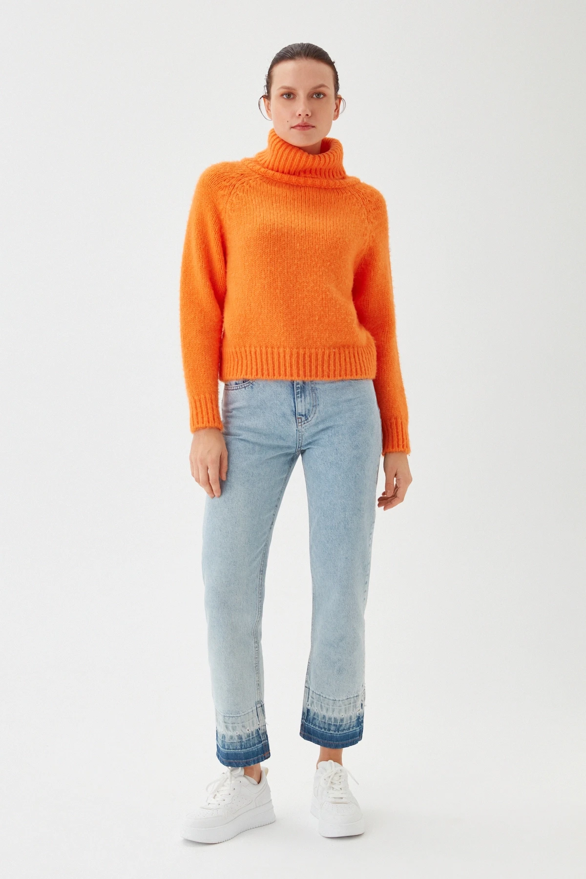 Kadın Balıkçı Yaka Kaşkorse Triko Kazak 223006