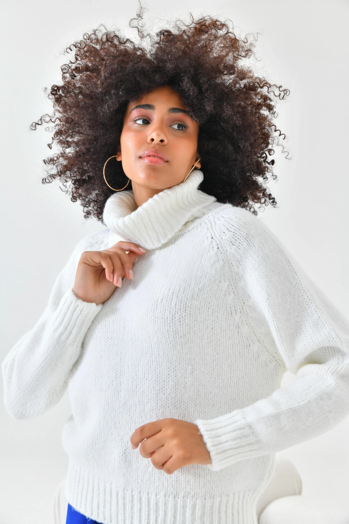 Kadın Balıkçı Yaka Kaşkorse Triko Kazak 223006