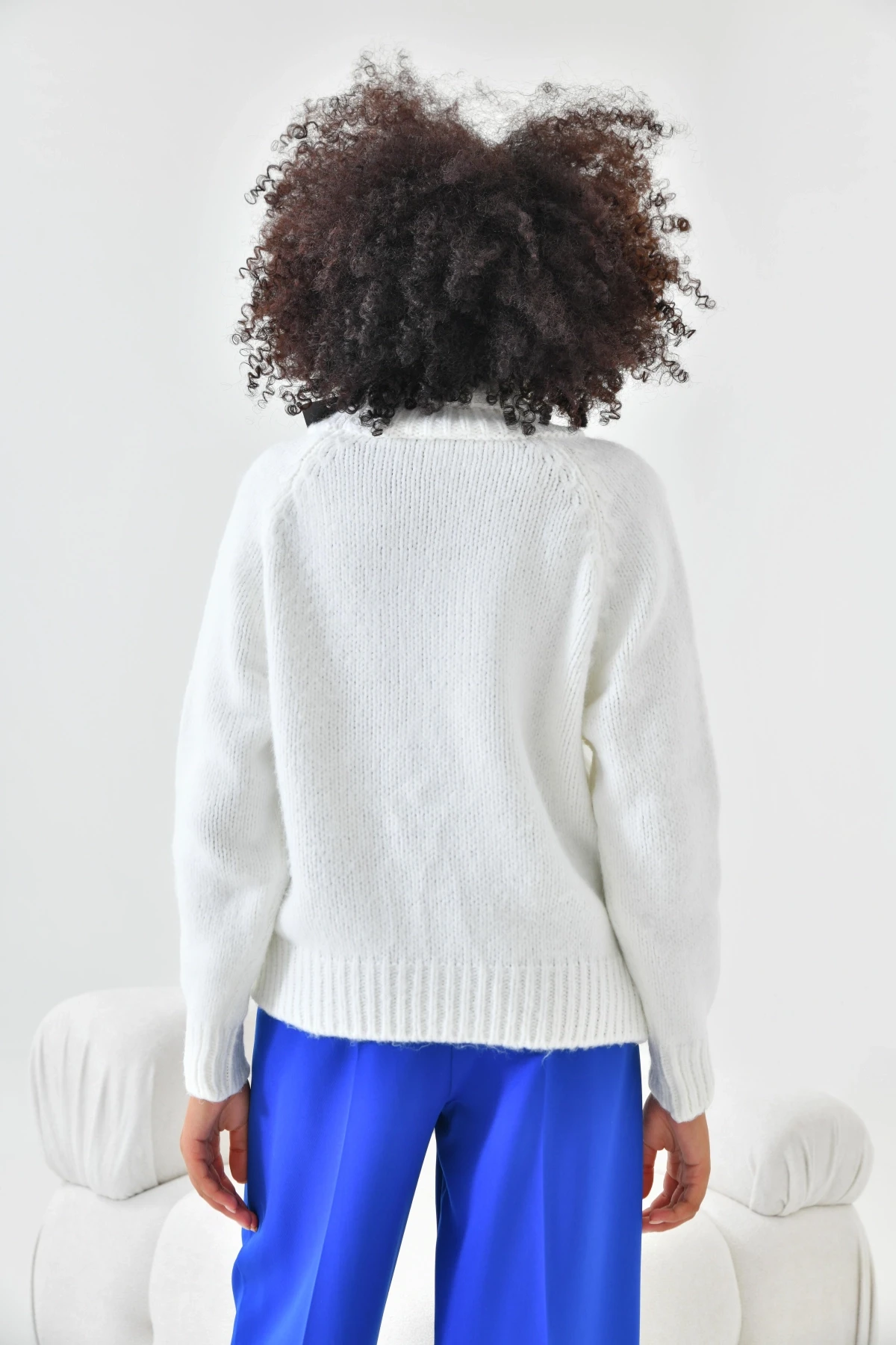 Kadın Balıkçı Yaka Kaşkorse Triko Kazak 223006