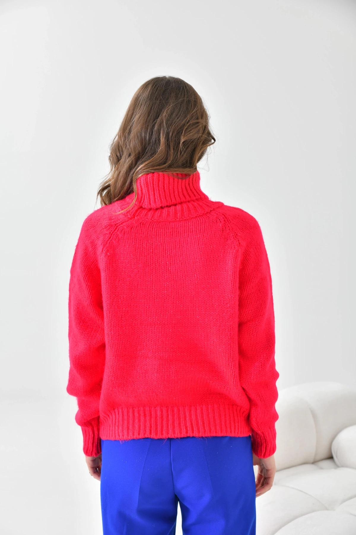 Kadın Balıkçı Yaka Kaşkorse Triko Kazak 223006