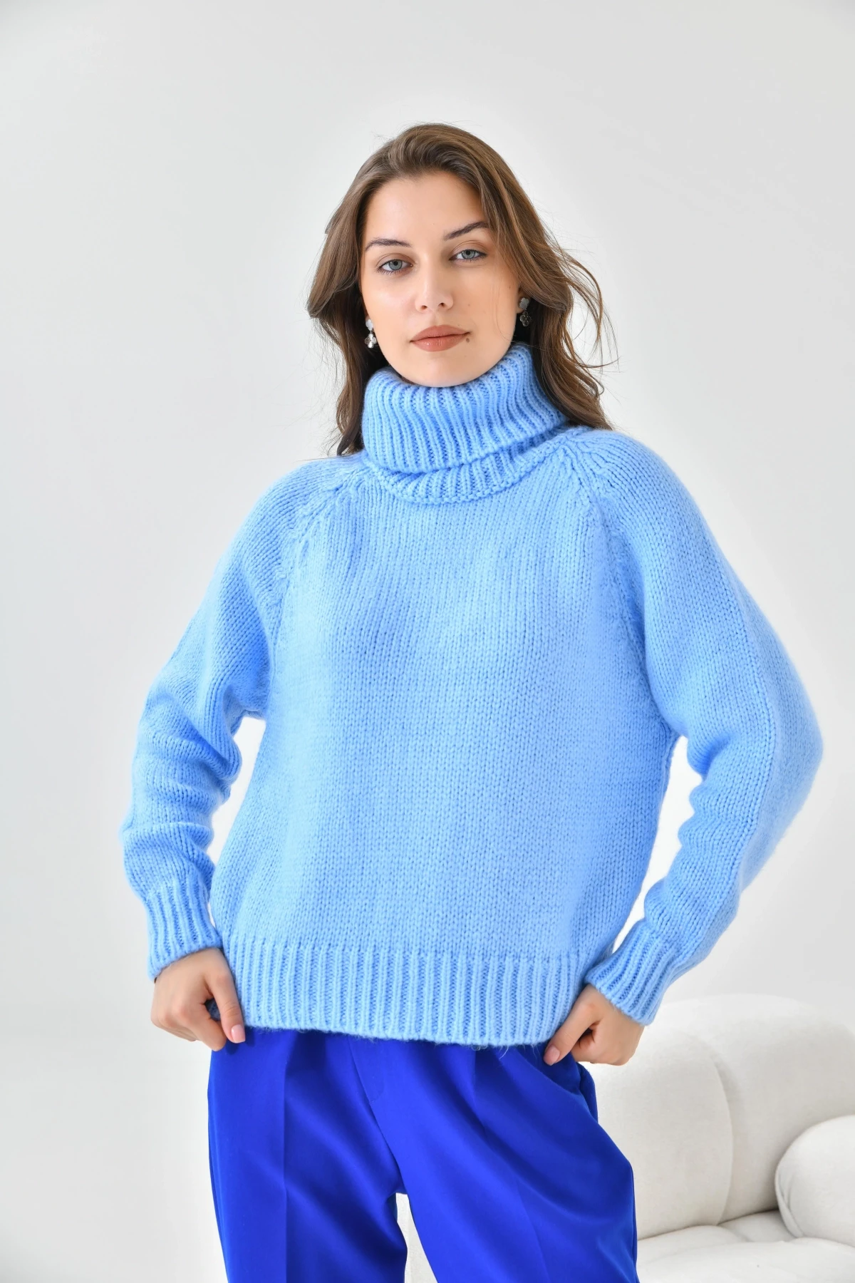 Kadın Balıkçı Yaka Kaşkorse Triko Kazak 223006