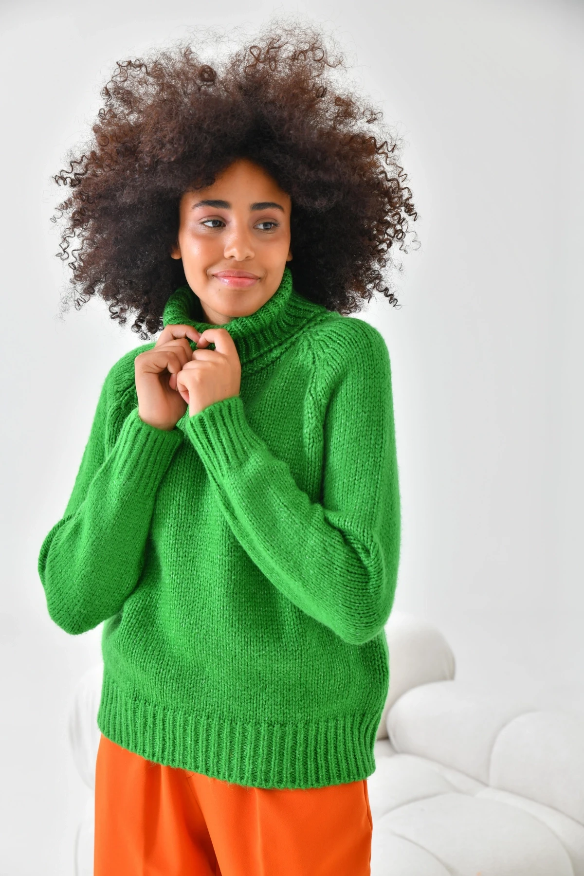 Kadın Balıkçı Yaka Kaşkorse Triko Kazak 223006