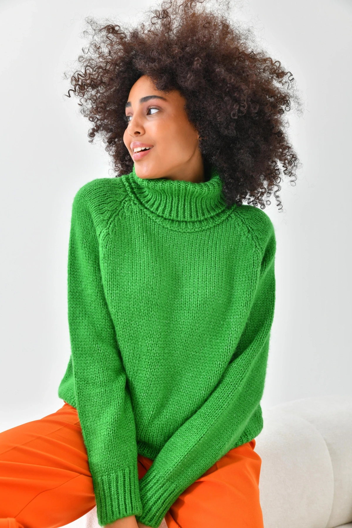 Kadın Balıkçı Yaka Kaşkorse Triko Kazak 223006