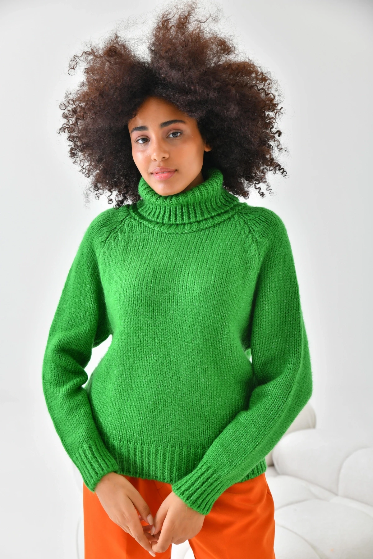 Kadın Balıkçı Yaka Kaşkorse Triko Kazak 223006