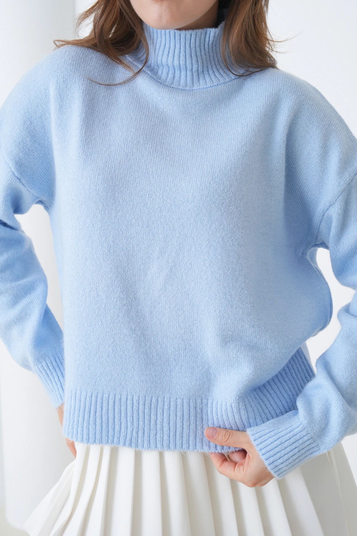 Kadın Balıkçı Yaka Yumuşak Dokulu Salaş Triko Kazak 8488Sw