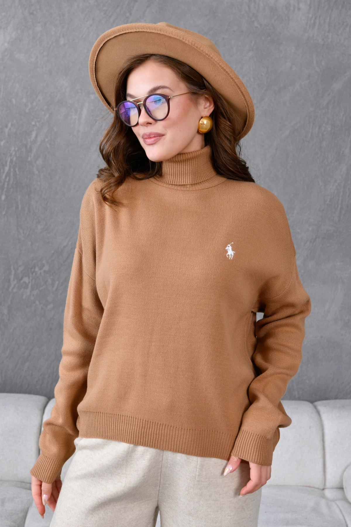 Kadın Balıkçı Yaka Yumuşak Dokulu Triko Kazak 10991