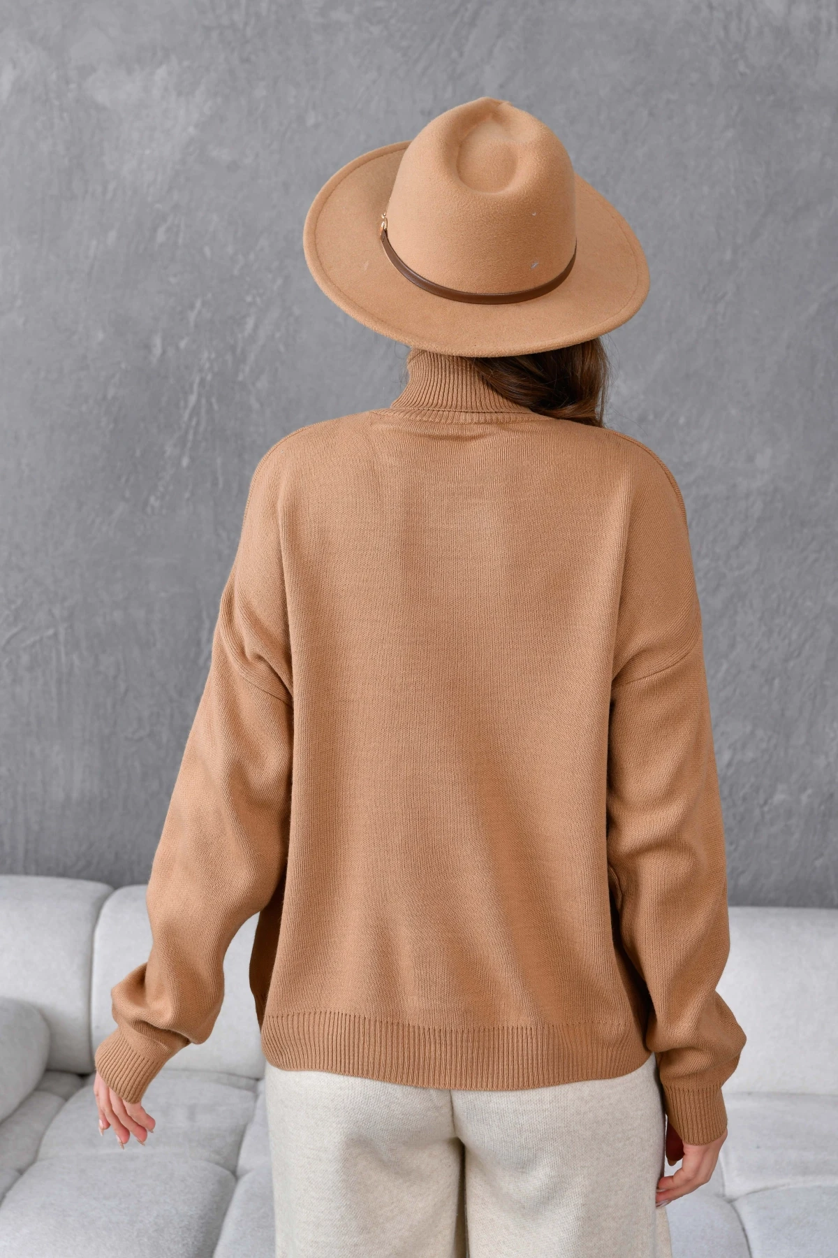 Kadın Balıkçı Yaka Yumuşak Dokulu Triko Kazak 10991