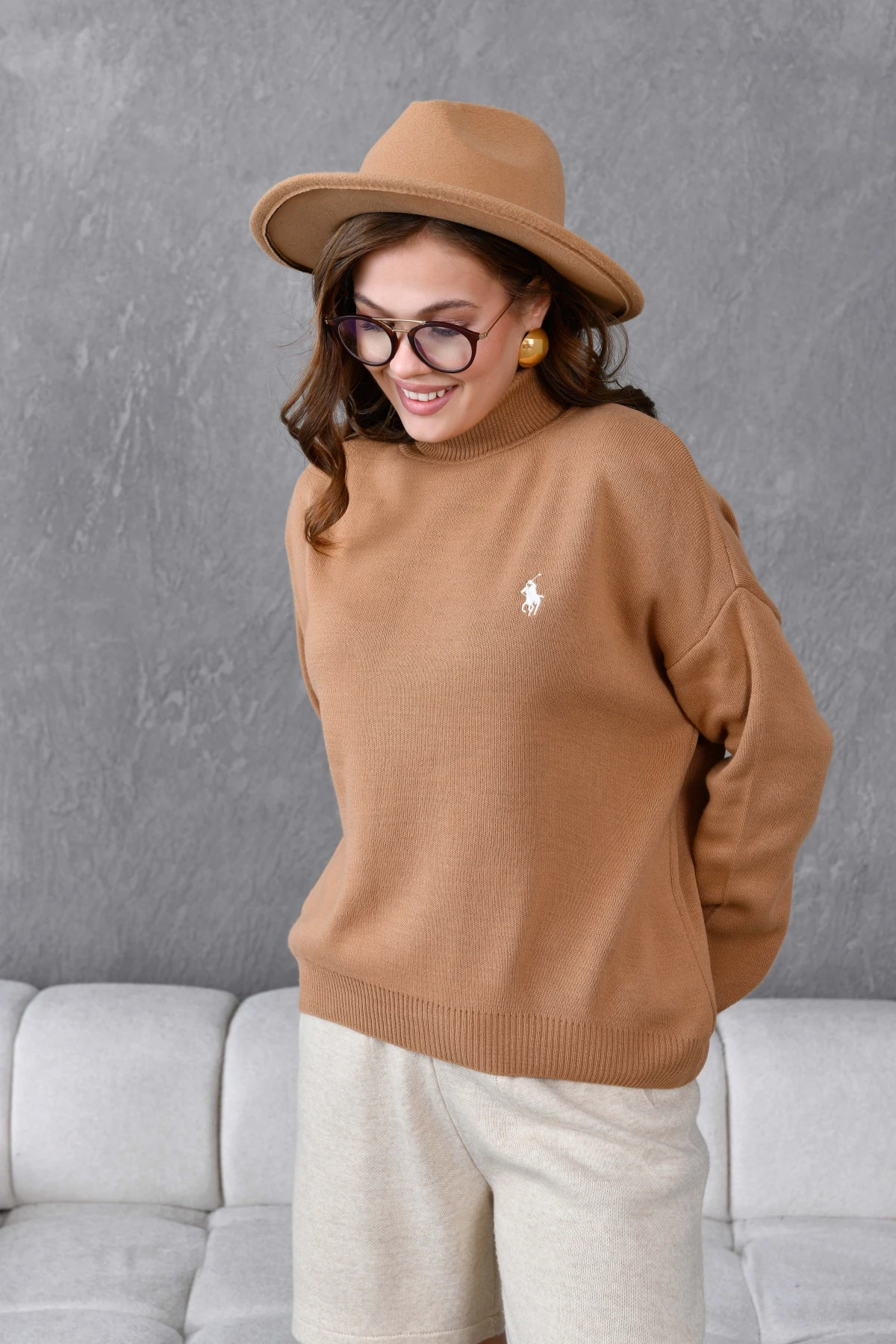 Kadın Balıkçı Yaka Yumuşak Dokulu Triko Kazak 10991