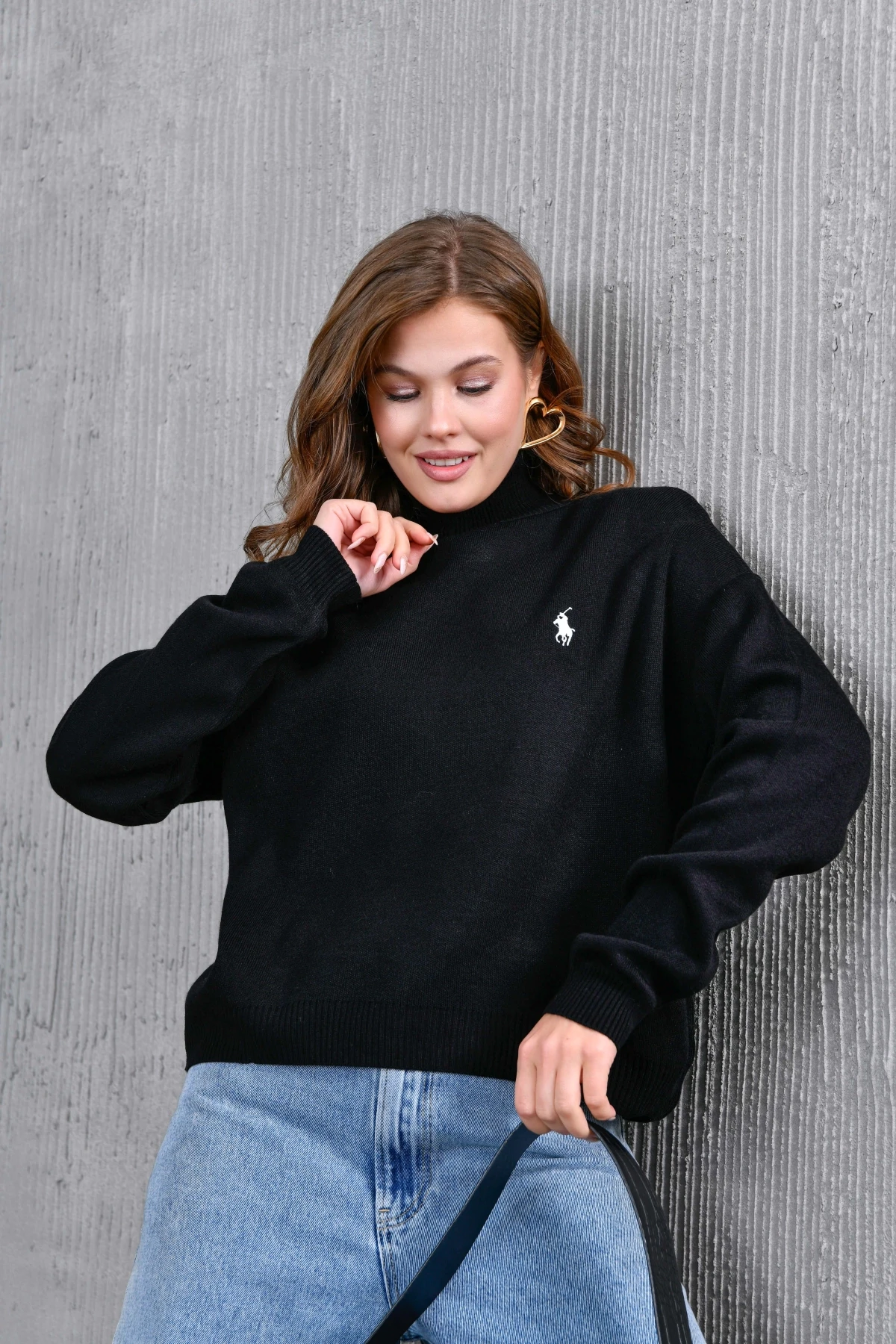 Kadın Balıkçı Yaka Yumuşak Dokulu Triko Kazak 10991