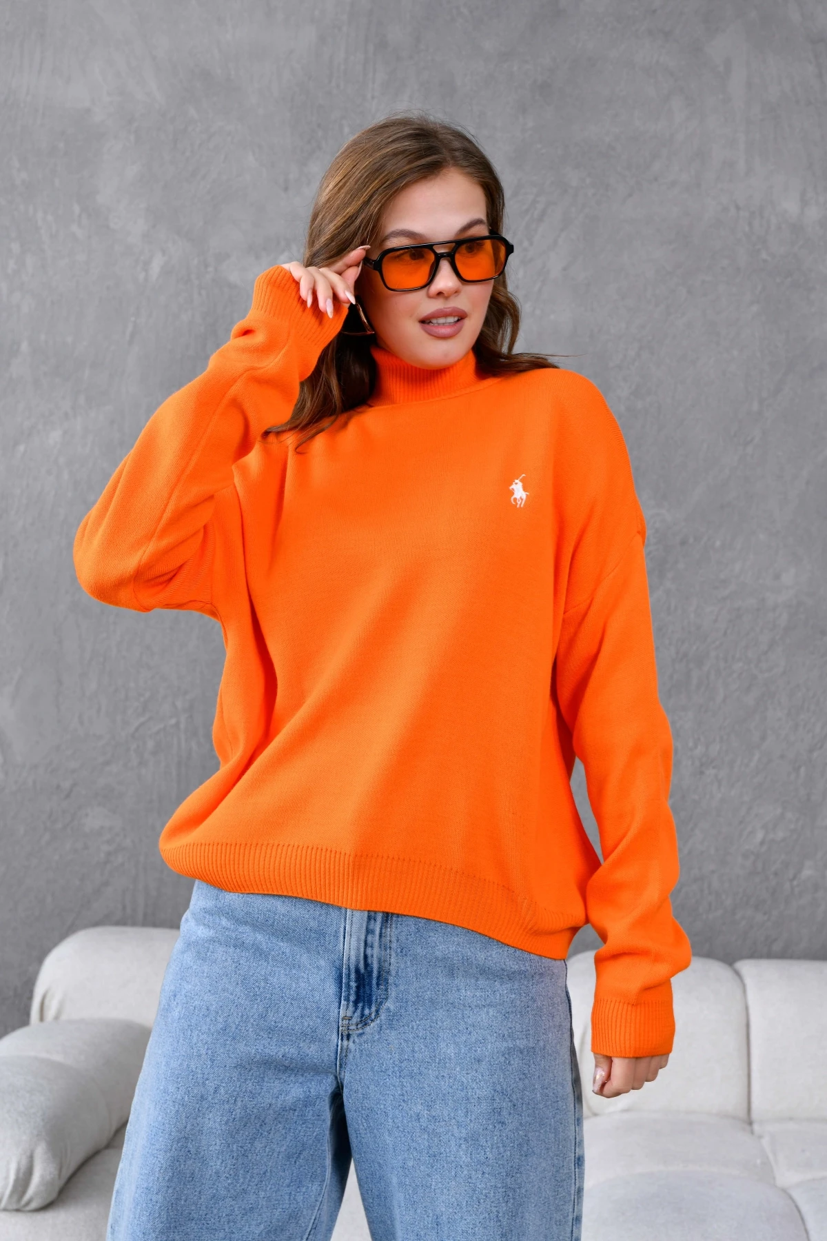 Kadın Balıkçı Yaka Yumuşak Dokulu Triko Kazak 10991