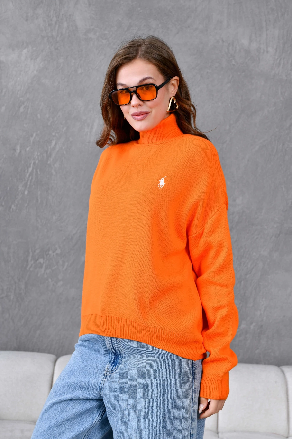 Kadın Balıkçı Yaka Yumuşak Dokulu Triko Kazak 10991