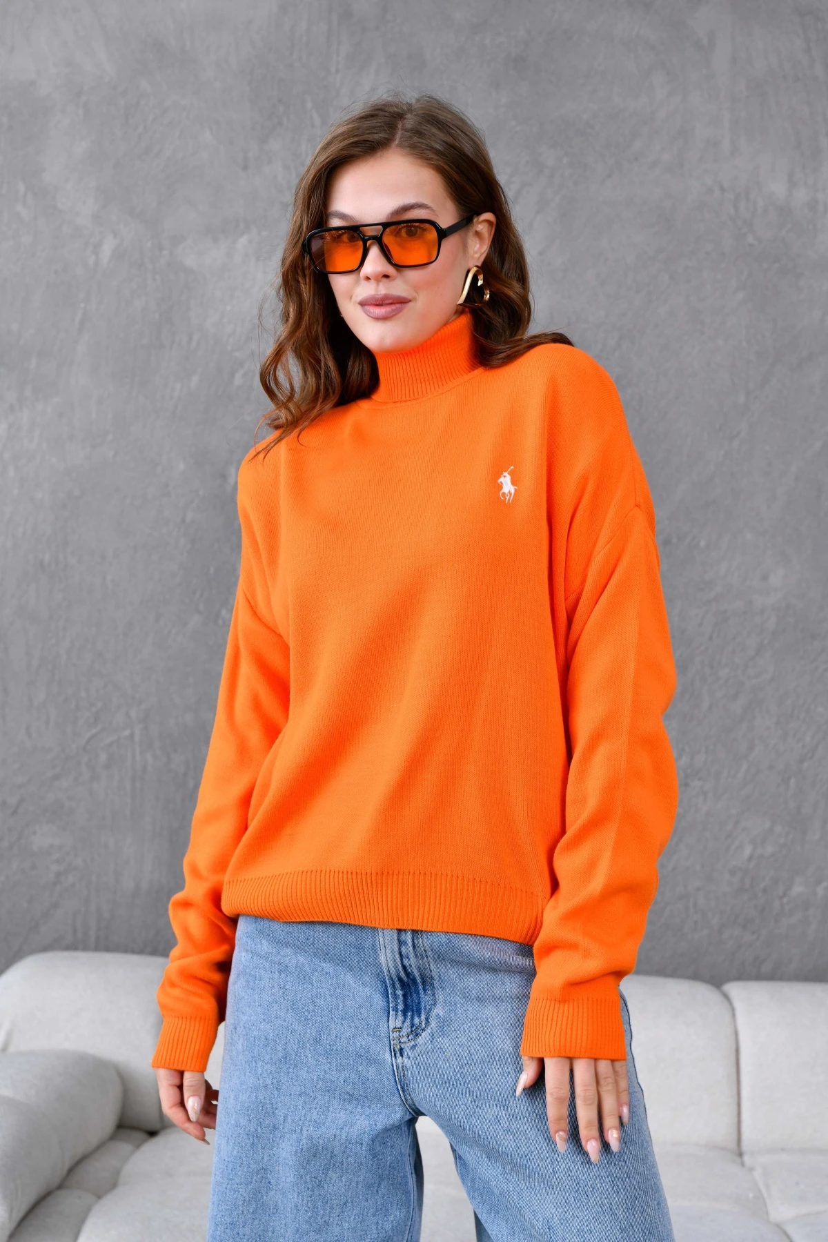 Kadın Balıkçı Yaka Yumuşak Dokulu Triko Kazak 10991