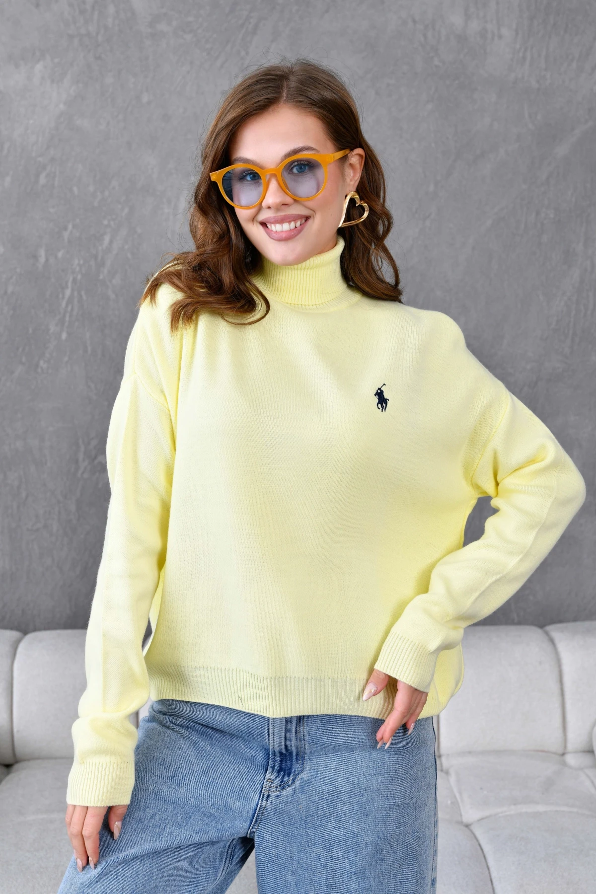 Kadın Balıkçı Yaka Yumuşak Dokulu Triko Kazak 10991