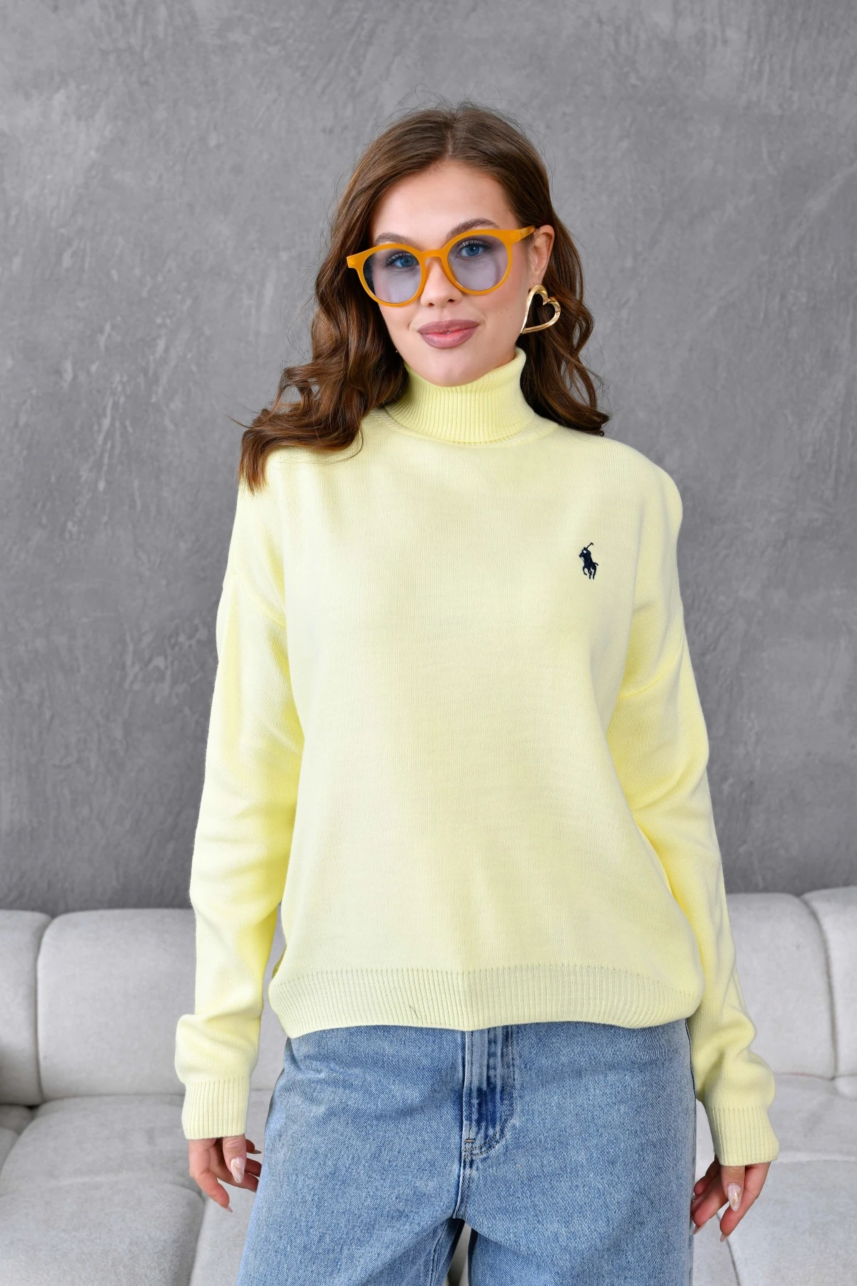 Kadın Balıkçı Yaka Yumuşak Dokulu Triko Kazak 10991