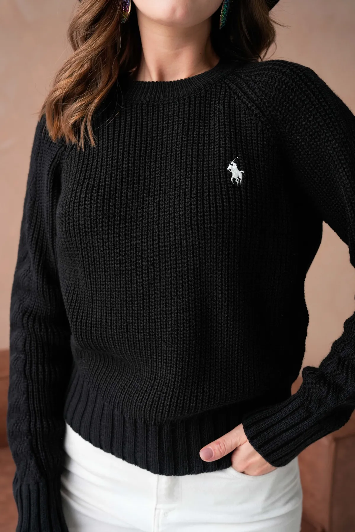 Kadın Bisiklet Yaka Ajurlu Selanik Örgü Triko Kazak 8443Sw