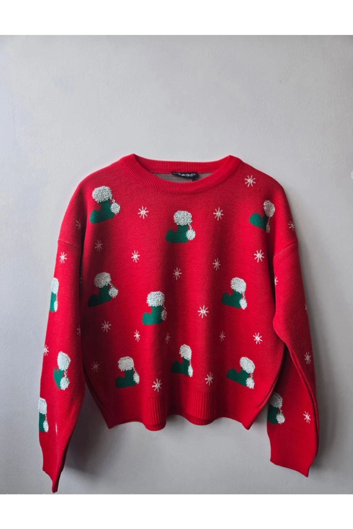 Kadın Bisiklet Yaka Desenli Simli Triko Kazak 10563