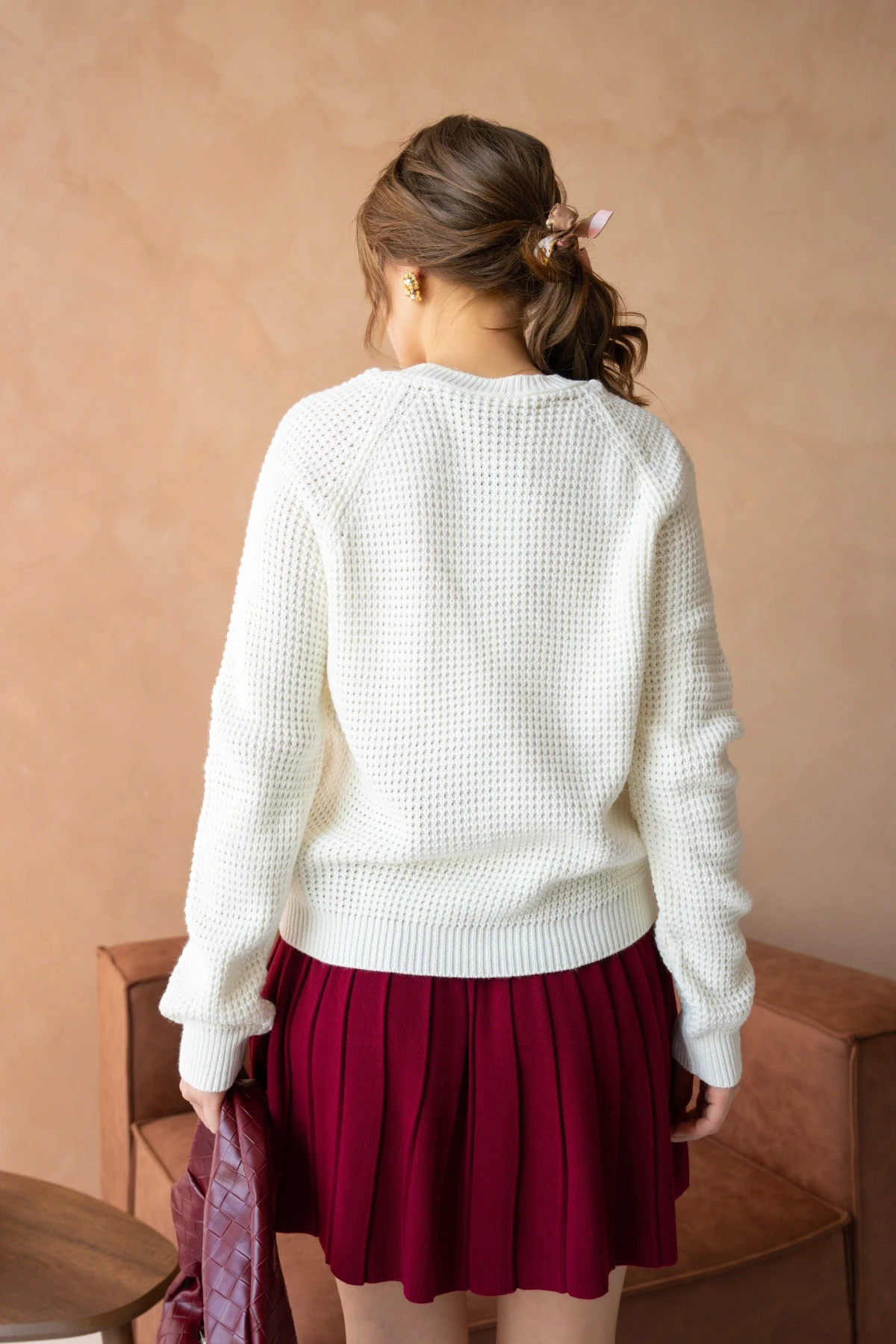 Kadın Bisiklet Yaka Örgü Detay Triko Kazak 227026Sw