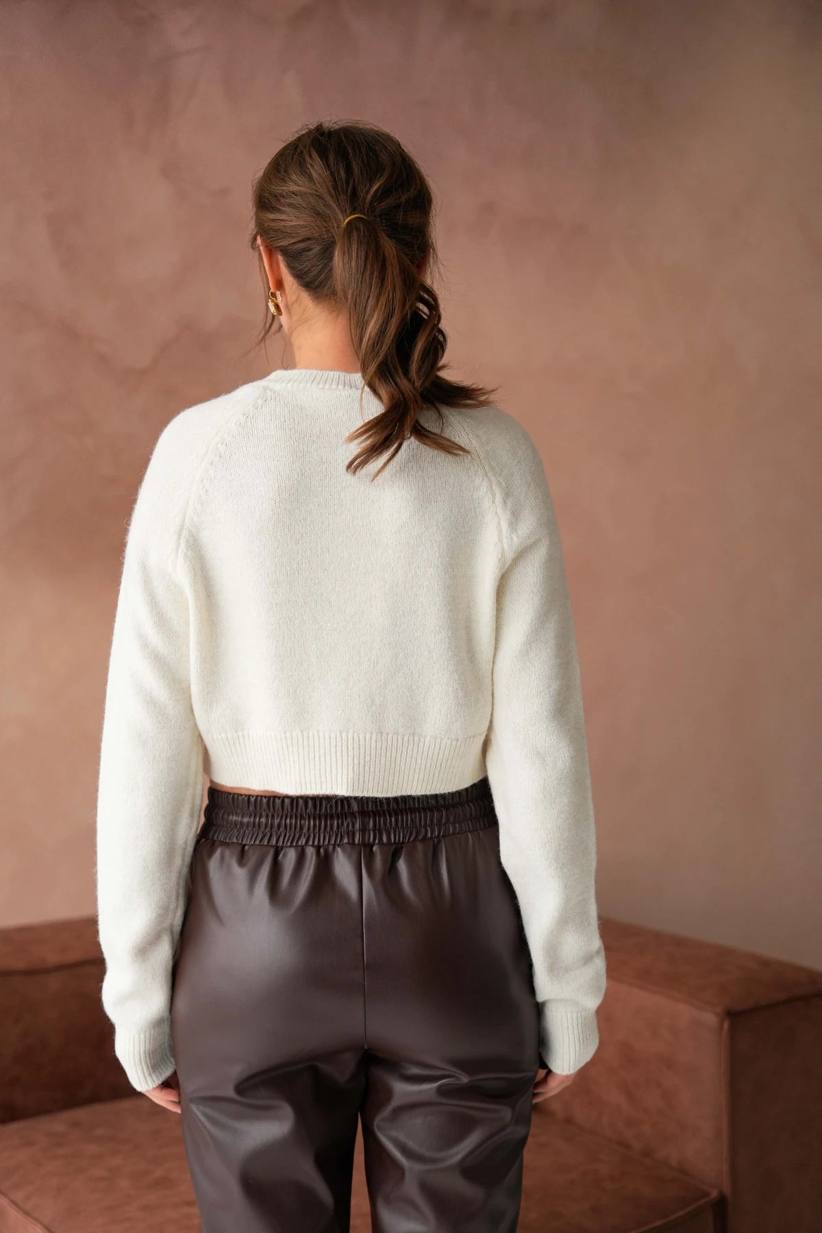 Kadın Bisiklet Yaka Yumuşak Dokulu Crop Triko Kazak 227050