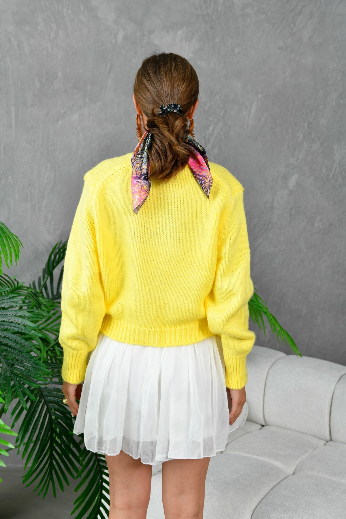 Kadın Bisiklet Yaka Selanik  Örgü Yumuşak Dokulu Triko Kazak 3014