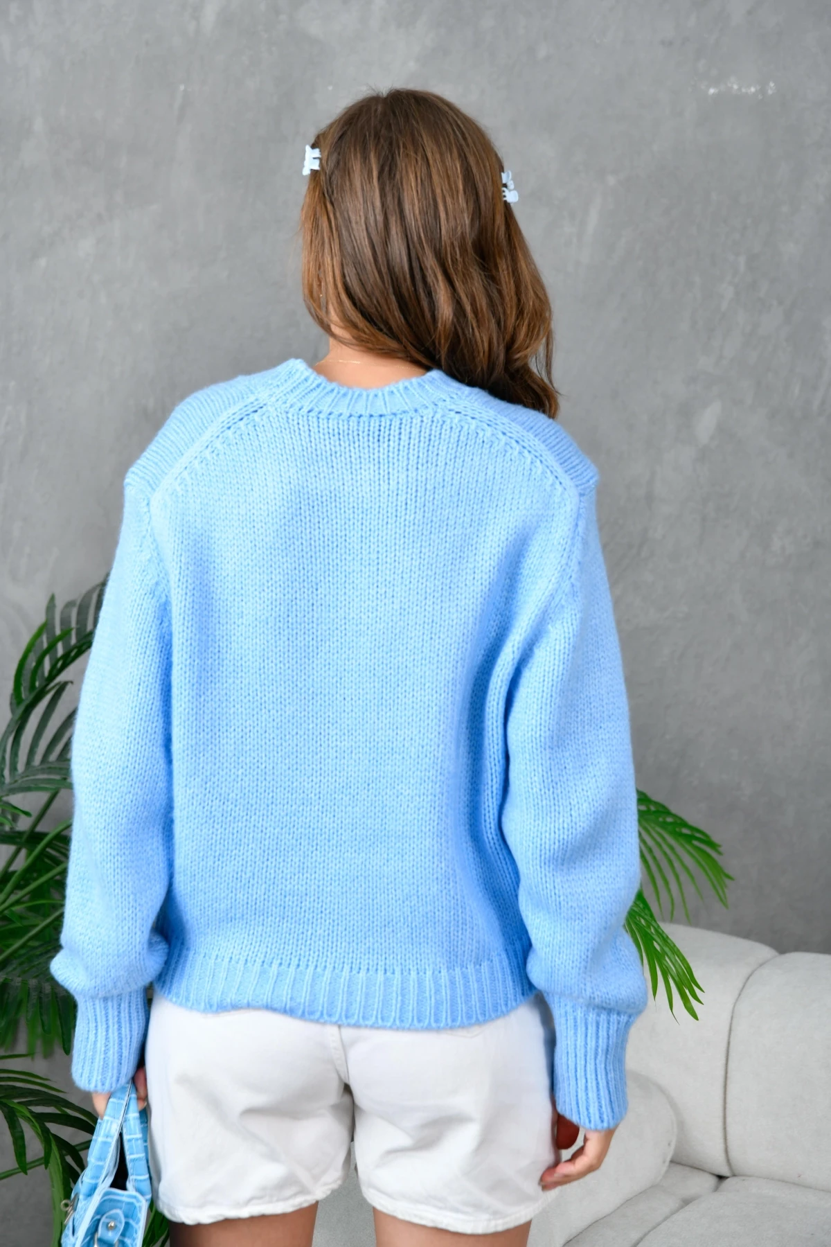 Kadın Bisiklet Yaka Selanik  Örgü Yumuşak Dokulu Triko Kazak 3014