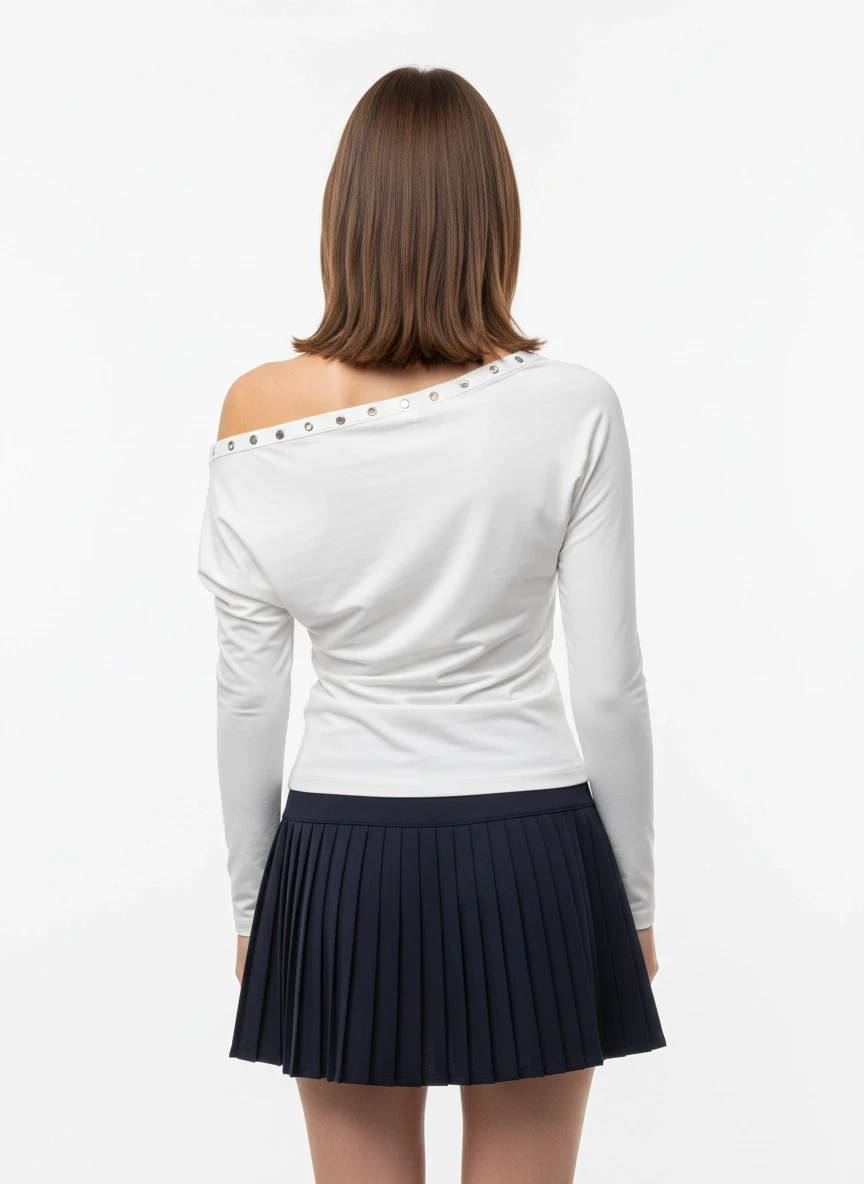 Kadın Kayık Yaka Yarasa Kol Yakası Troklu Lycralı Penye Bluz 13003