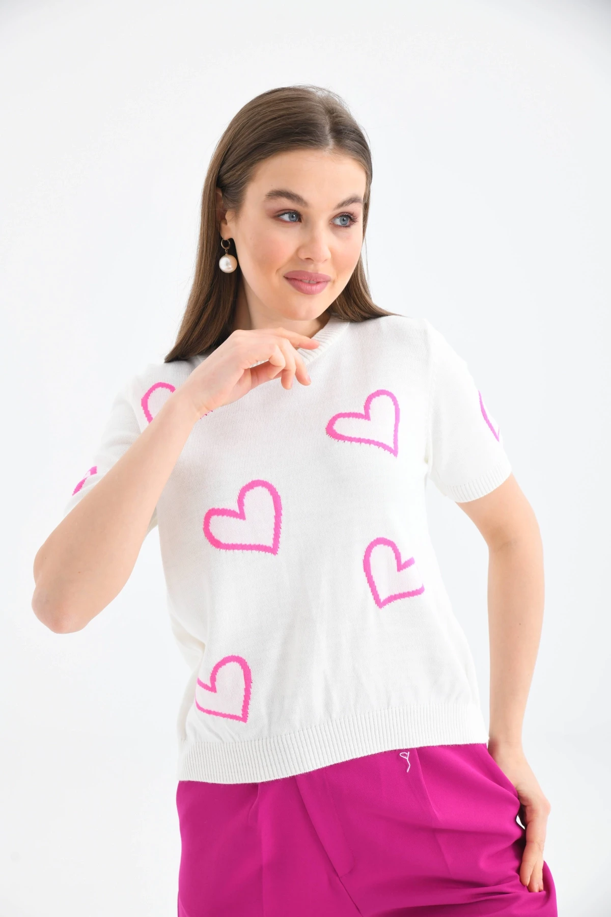 Kalpli Kısa Kol Kazak