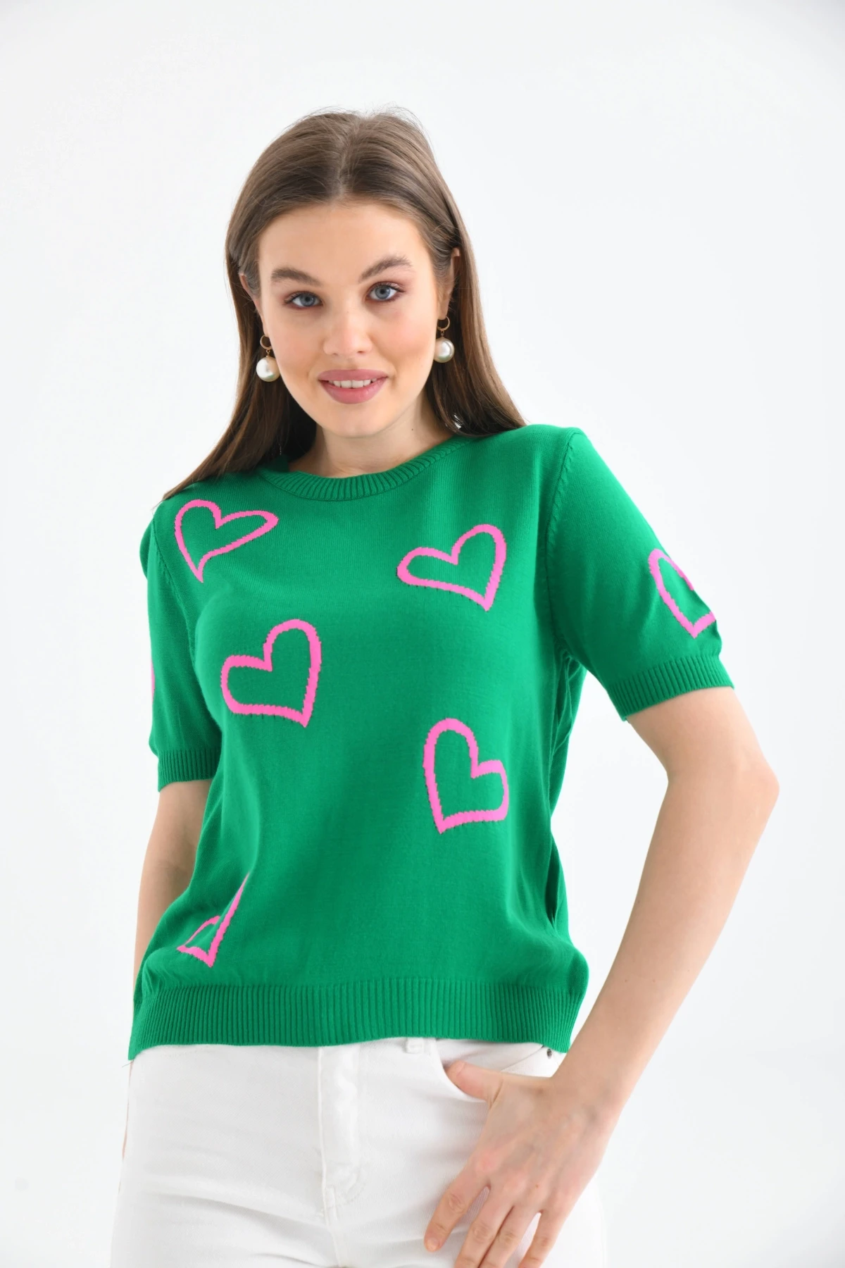 Kalpli Kısa Kol Kazak